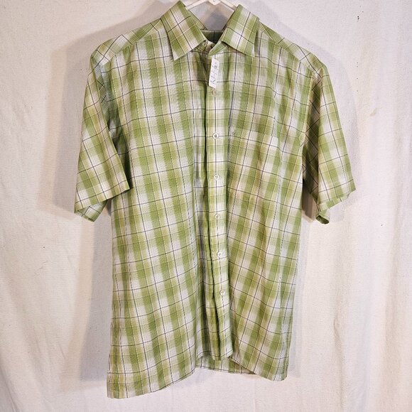 DH Green Plaid Button Down Shirt -- ITEM #1998 - Picture 1 of 2